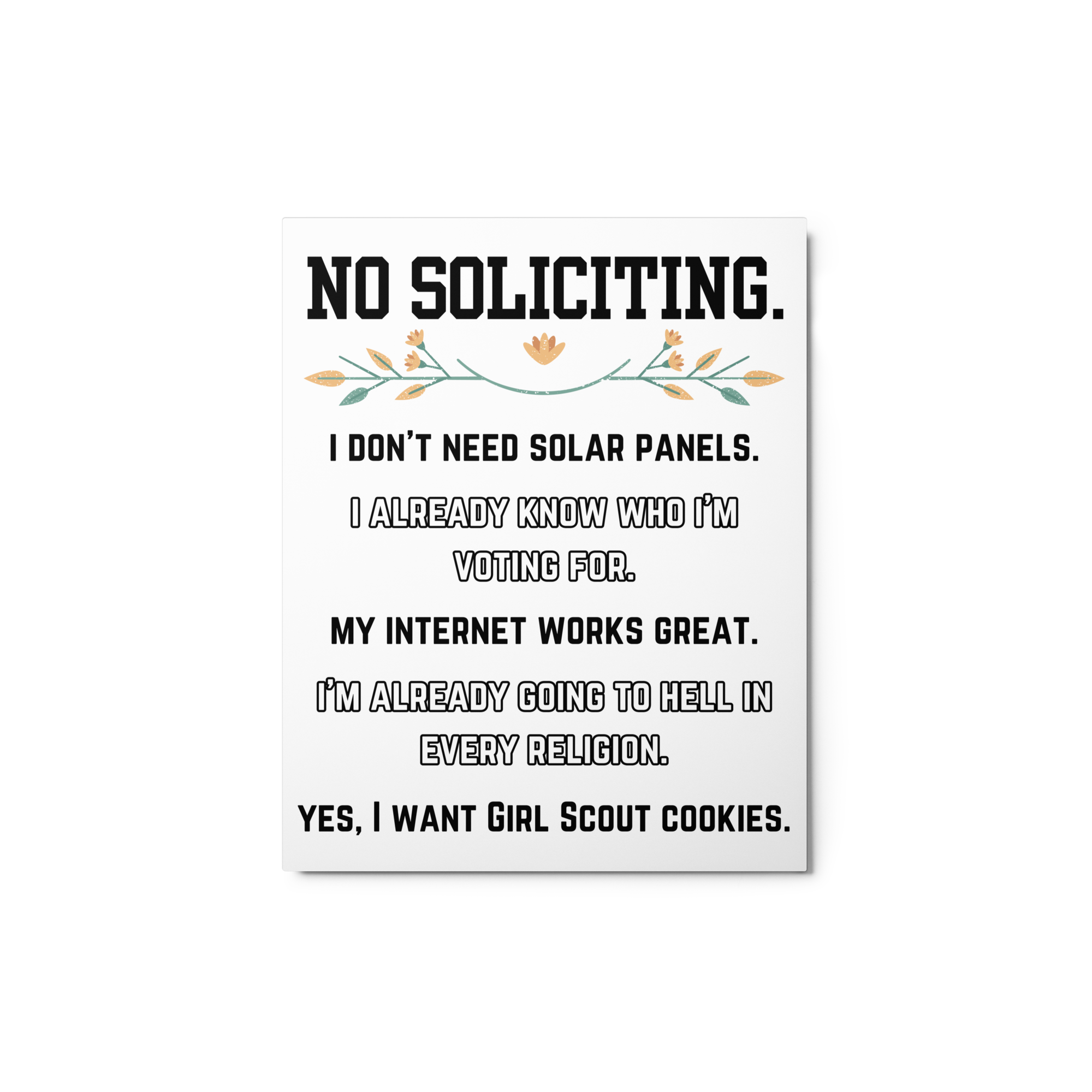 No Soliciting Girl Scout Metal Sign