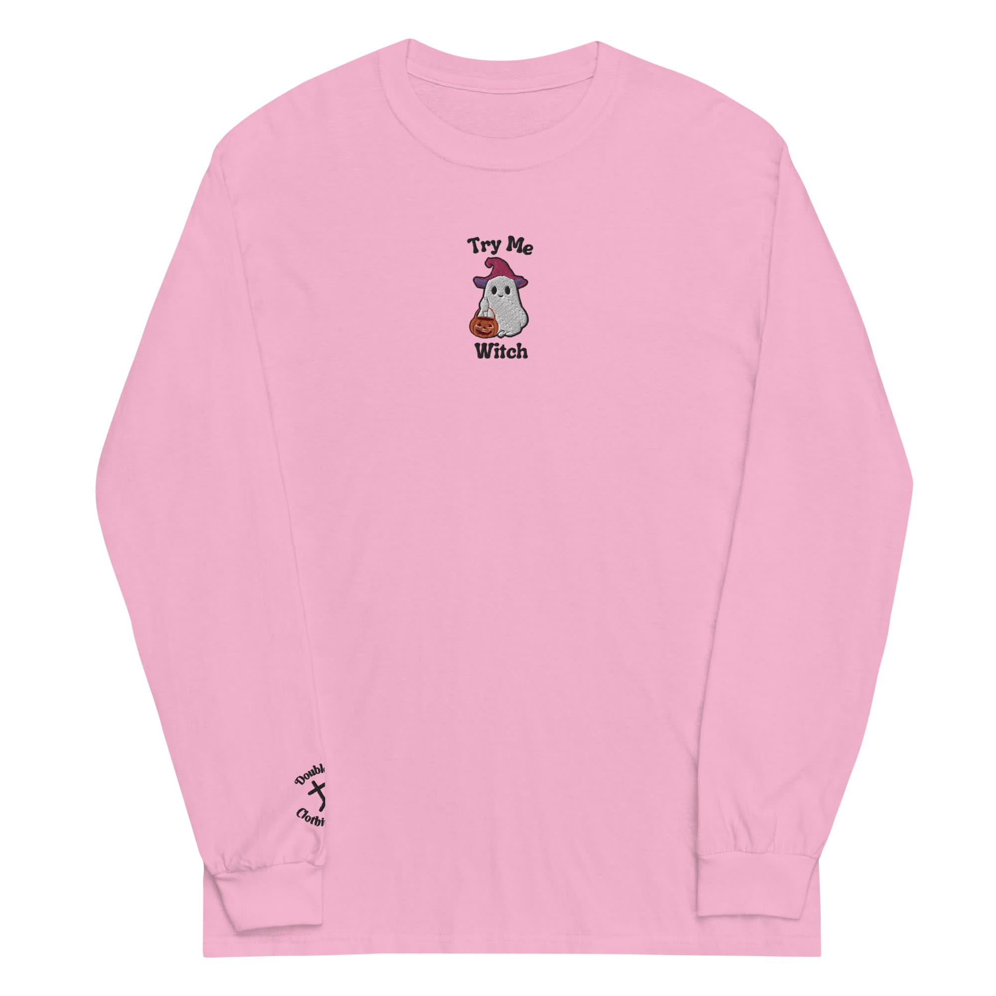 Try Me, Witch Embroidered Long-Sleeve T-Shirt