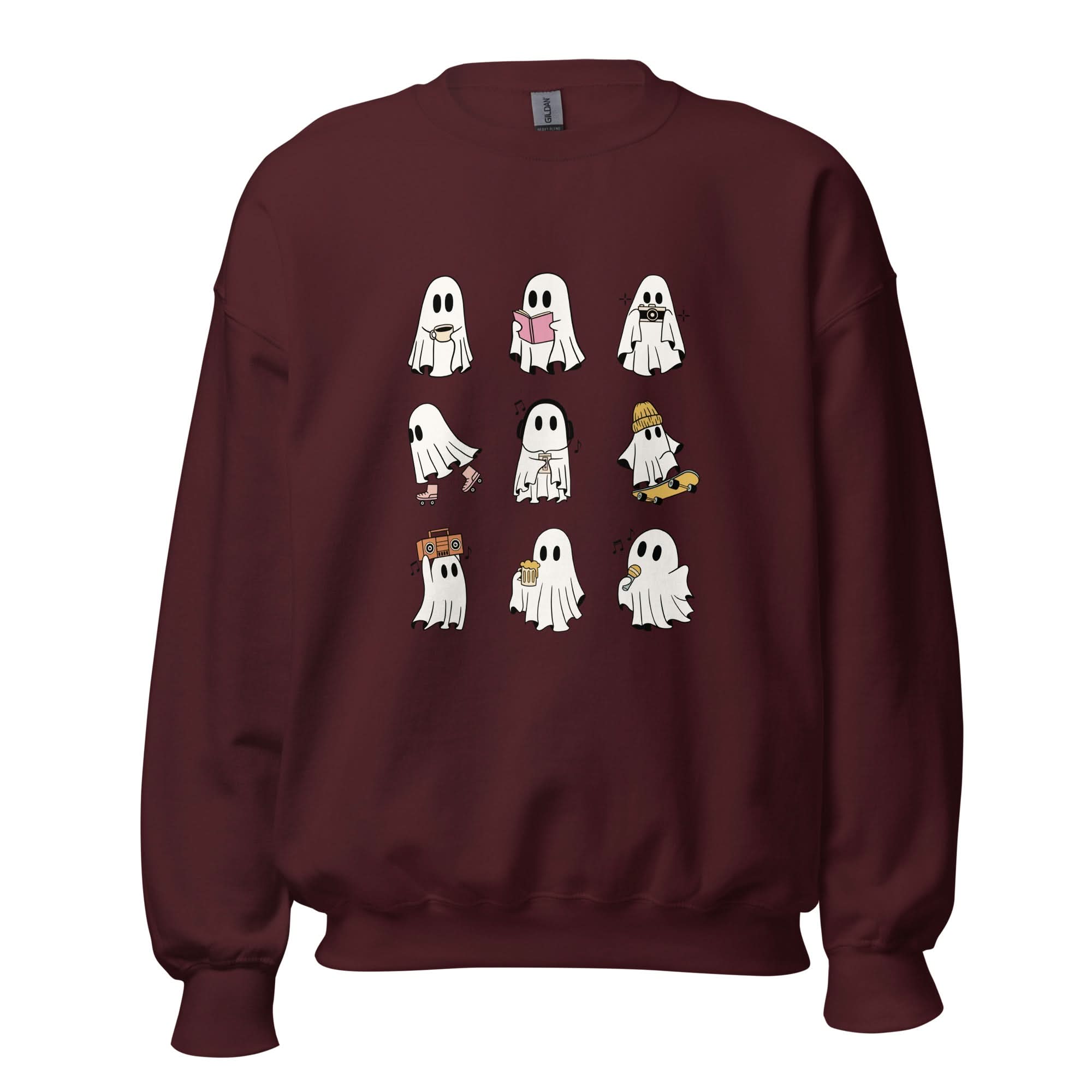 Ghosts Crewneck - Maroon