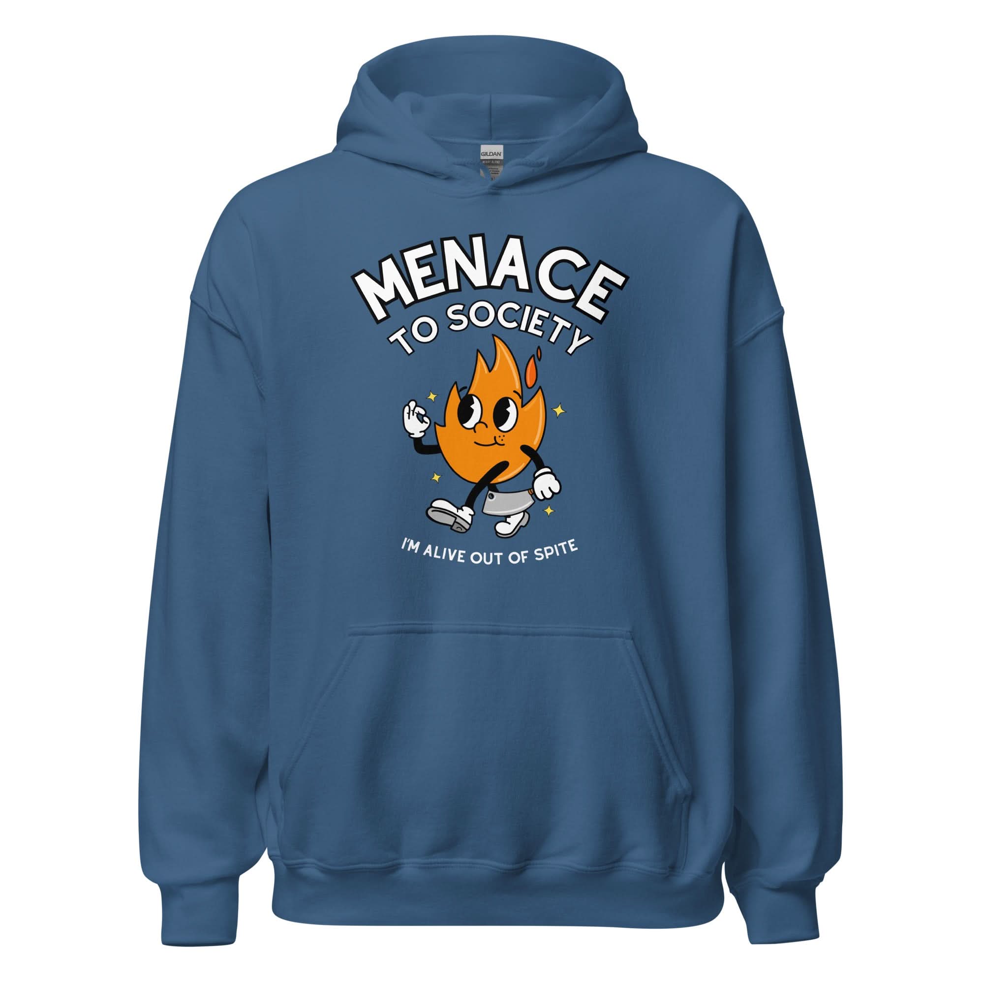 Menace To Society Hoodie - Indigo Blue