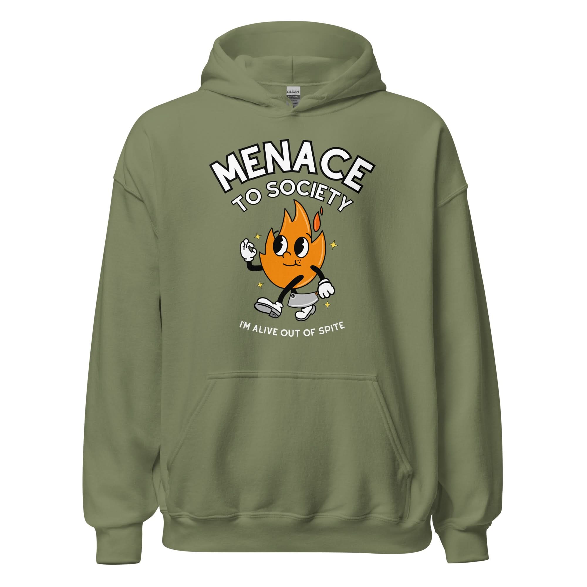 Menace To Society Hoodie - Military Green