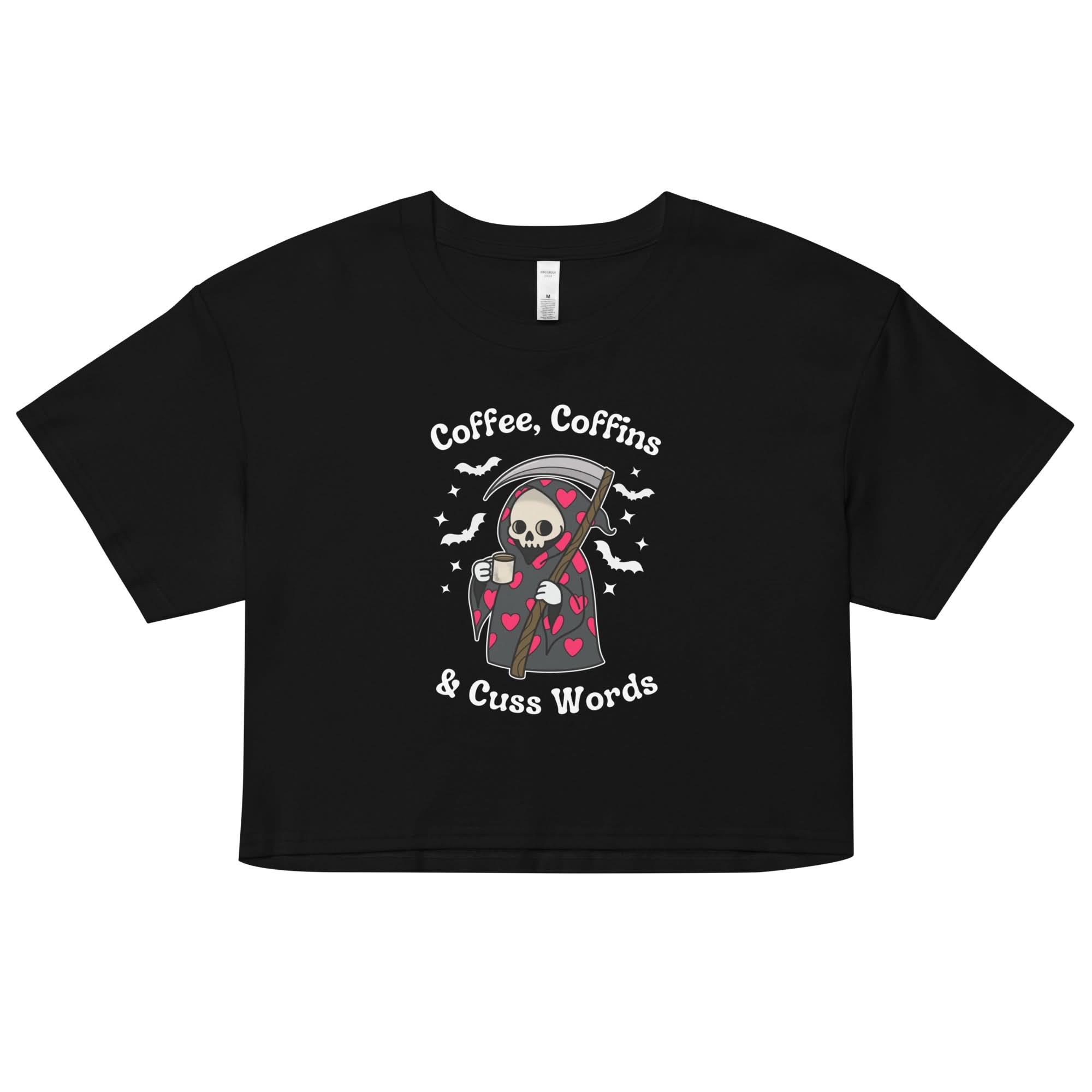 Coffee, Coffins, & Cuss Words Crop Top
