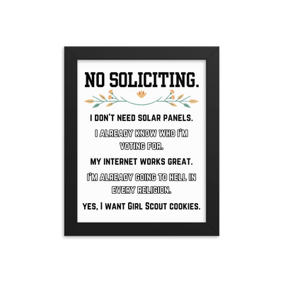 No Soliciting Girl Scout Framed Poster
