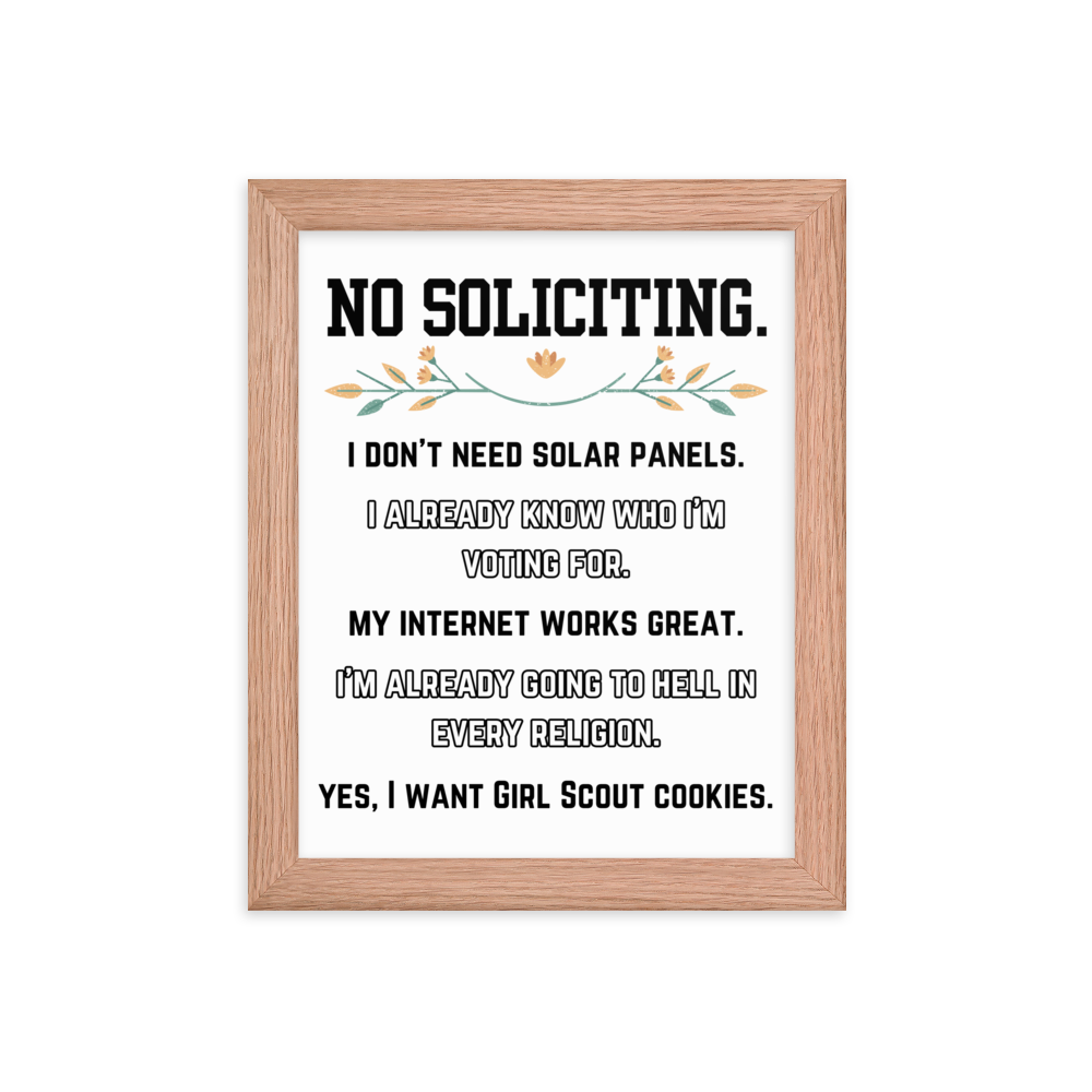 No Soliciting Girl Scout Framed Poster.