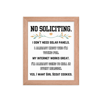 No Soliciting Girl Scout Framed Poster