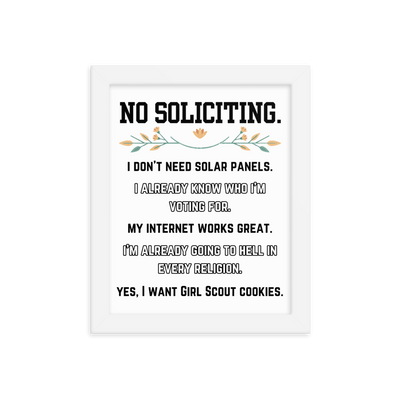 No Soliciting Girl Scout Framed Poster
