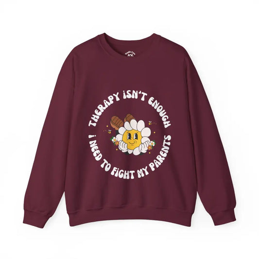 Fight My Parents Crewneck S / Maroon Sweatshirt