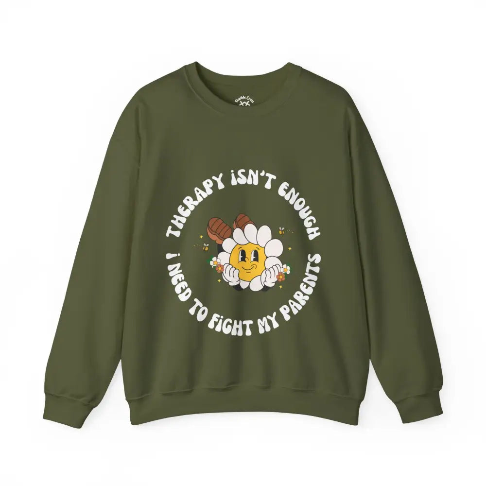 Fight My Parents Crewneck S / Military Green Sweatshirt