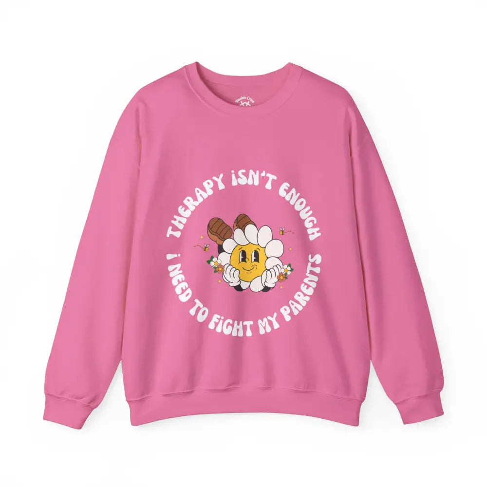 Fight My Parents Crewneck S / Safety Pink Sweatshirt