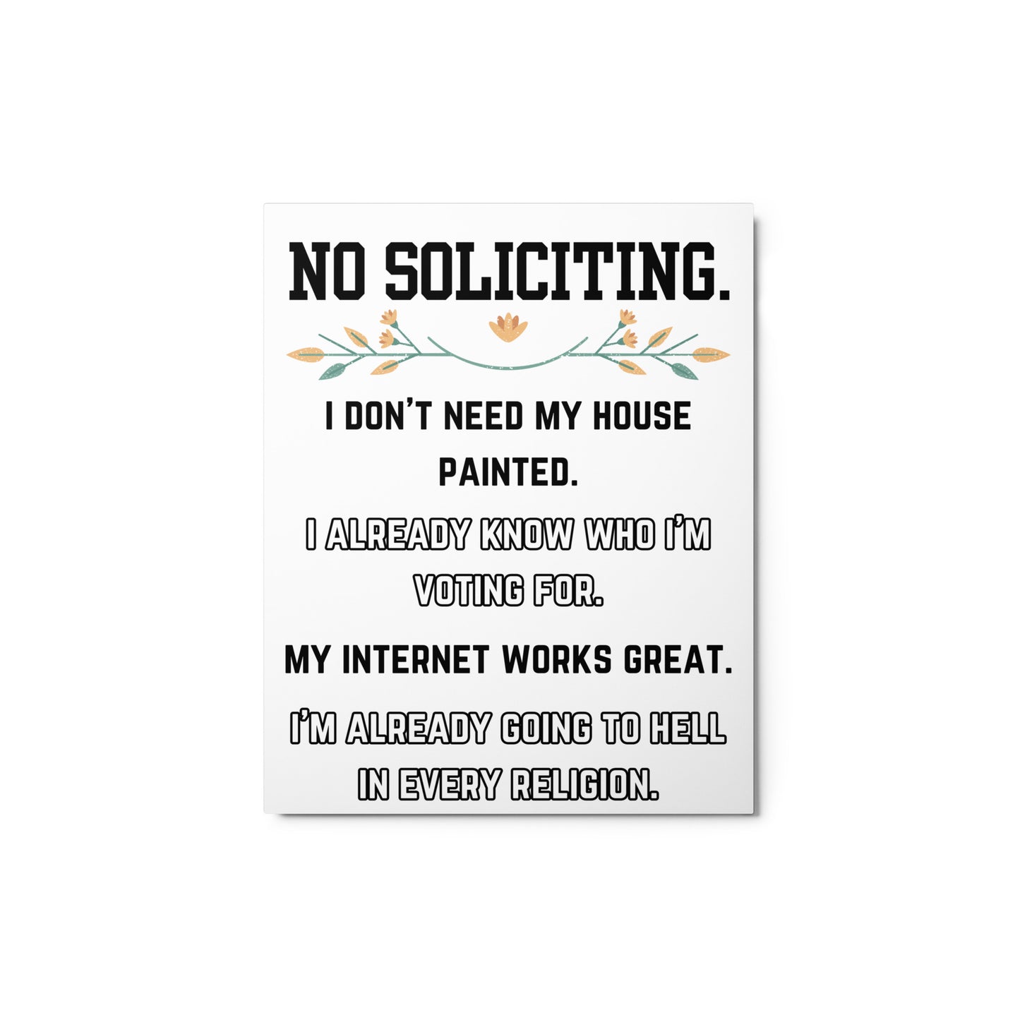 No Soliciting Sign