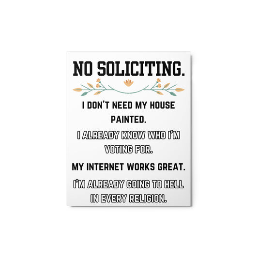 No Soliciting Sign