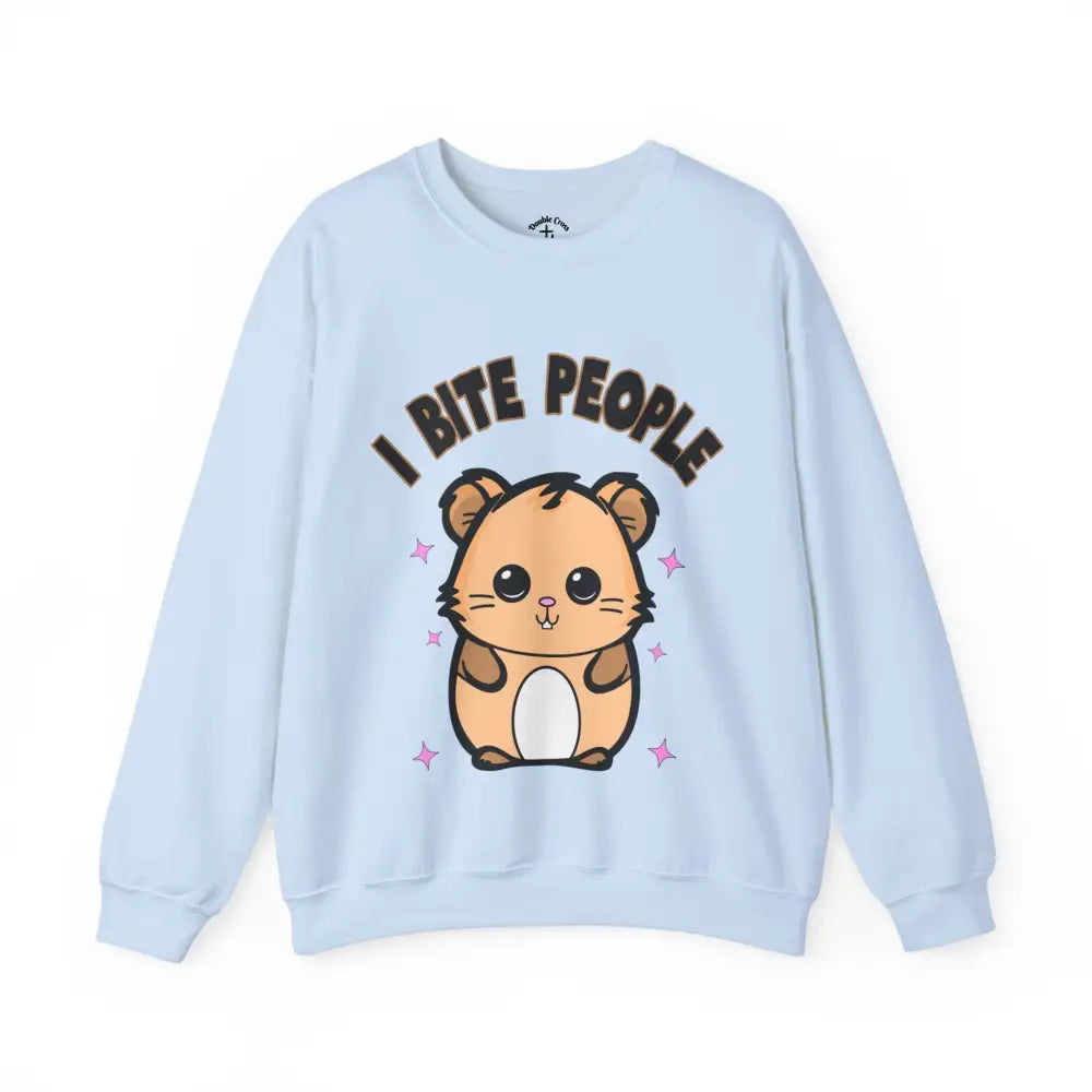 I Bite People Crewneck S / Light Blue Sweatshirt