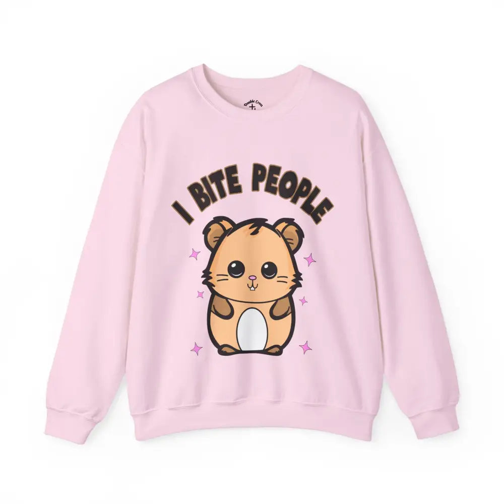 I Bite People Crewneck S / Light Pink Sweatshirt