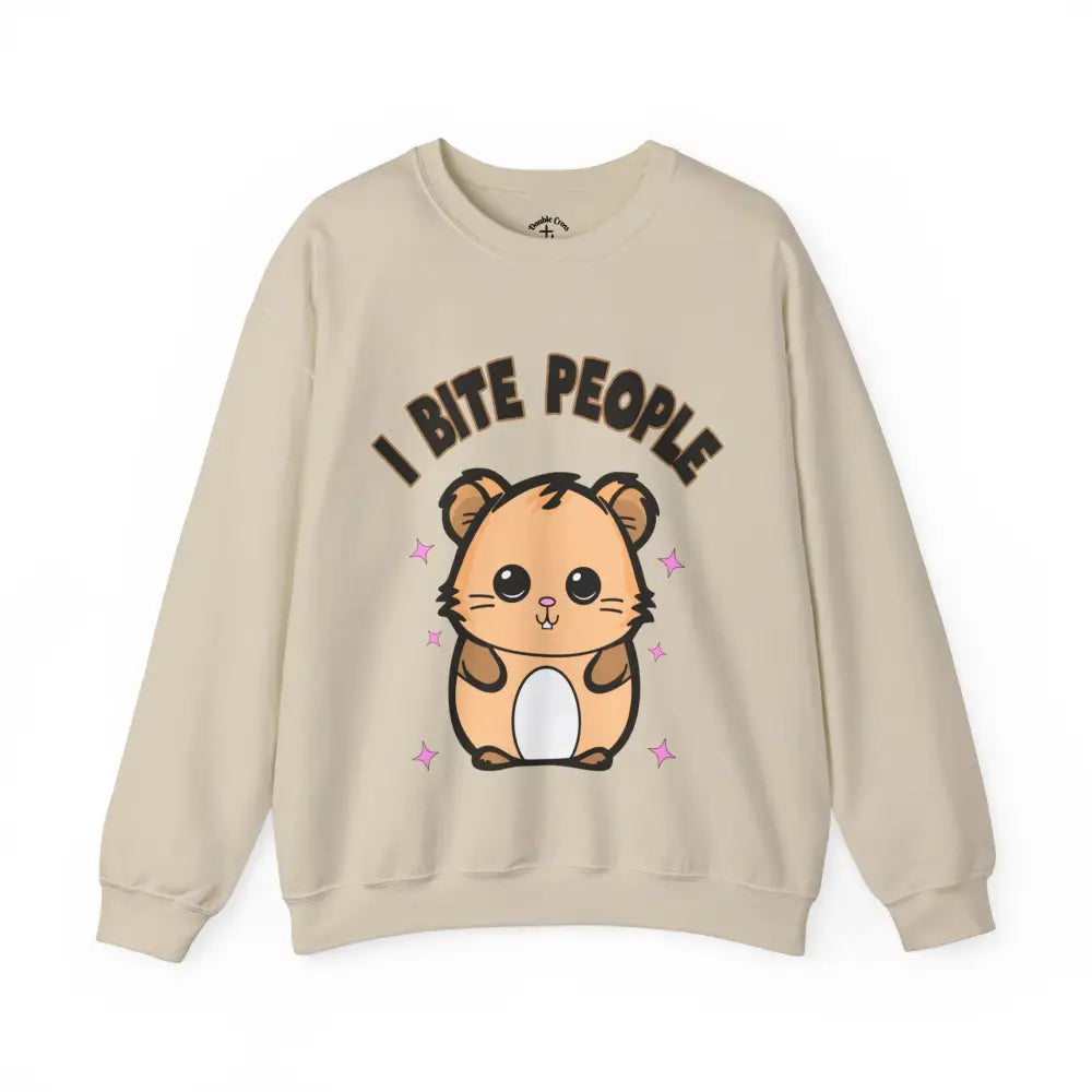 I Bite People Crewneck S / Sand Sweatshirt