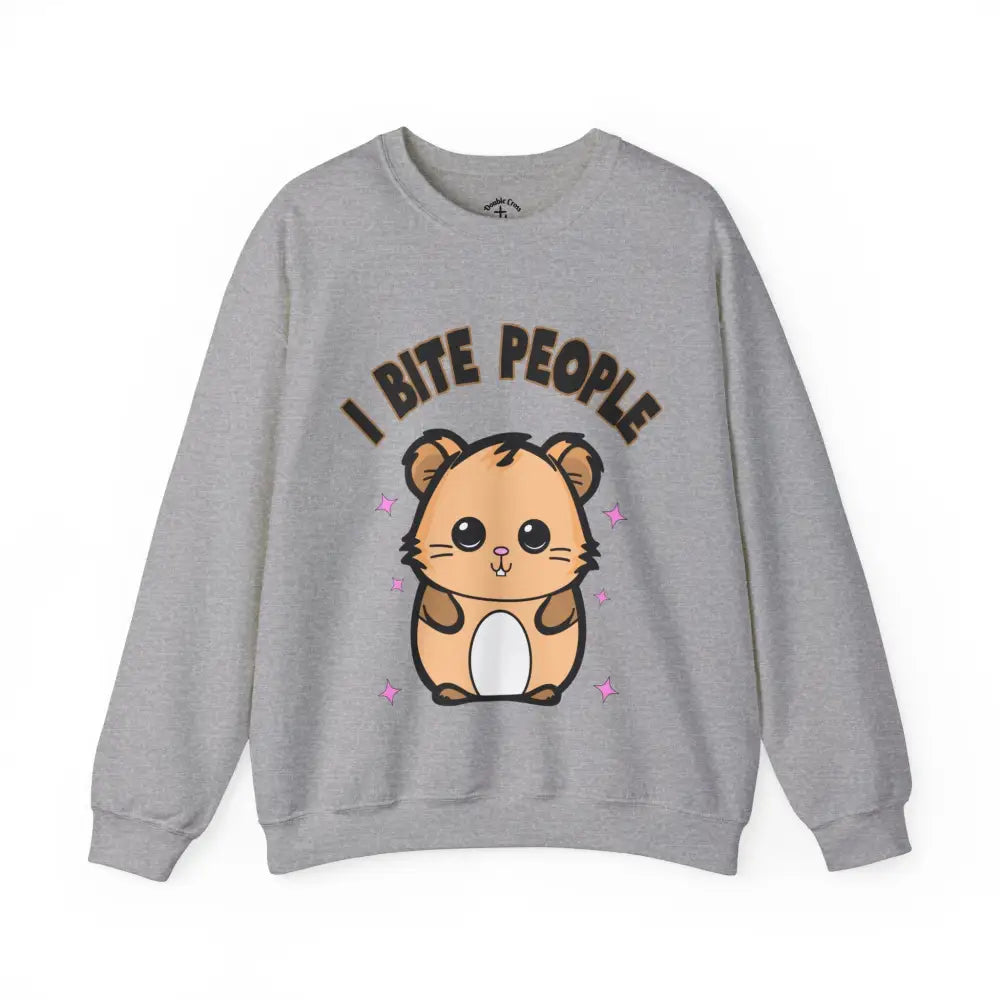 I Bite People Crewneck S / Sport Grey Sweatshirt