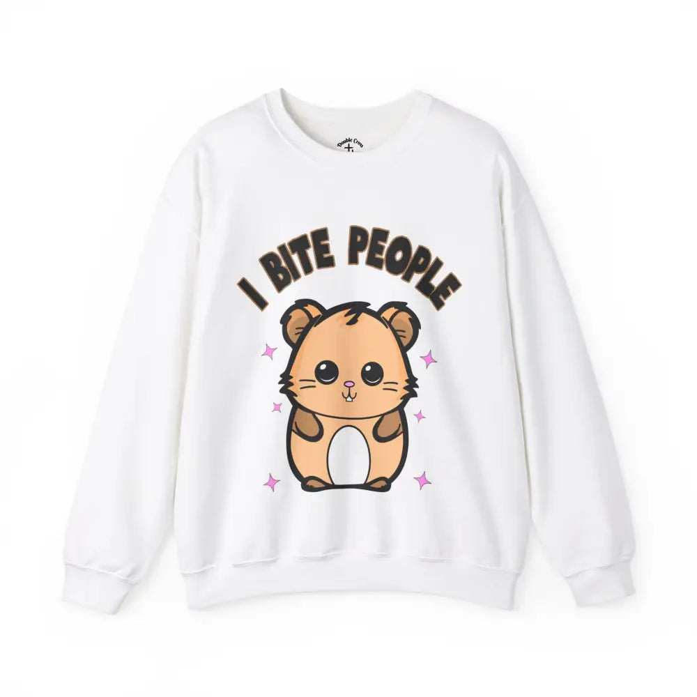 I Bite People Crewneck S / White Sweatshirt