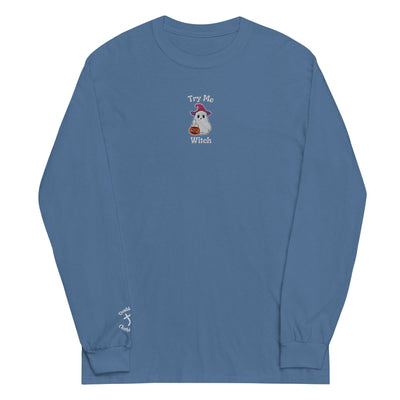 Try Me, Witch Embroidered Long-Sleeve T-Shirt