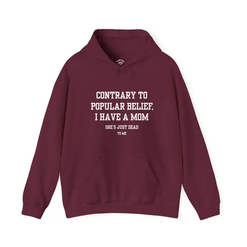 Mom’s Dead To Me Hoodie Maroon / S