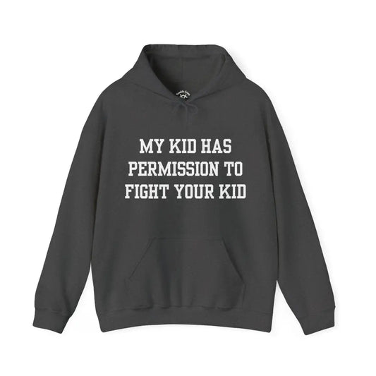 Permission To Fight Hoodie Dark Heather / S