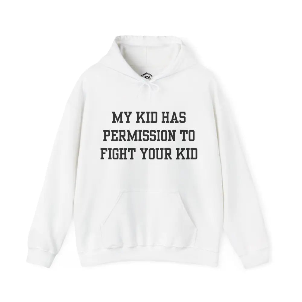 Permission To Fight Hoodie White / S