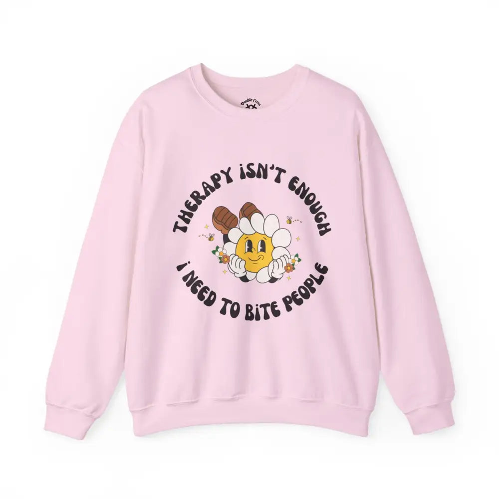 Therapy Isn’t Enough Crewneck S / Light Pink Sweatshirt