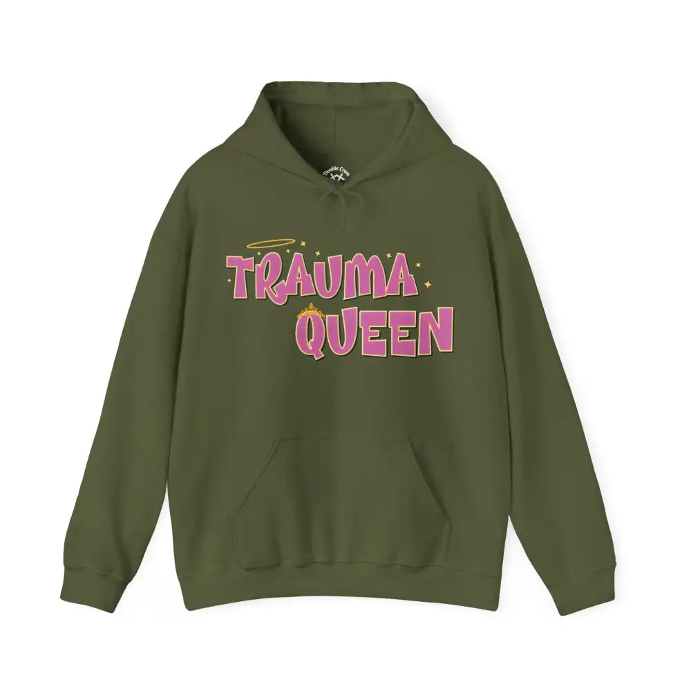 Trauma Queen Hoodie Military Green / S