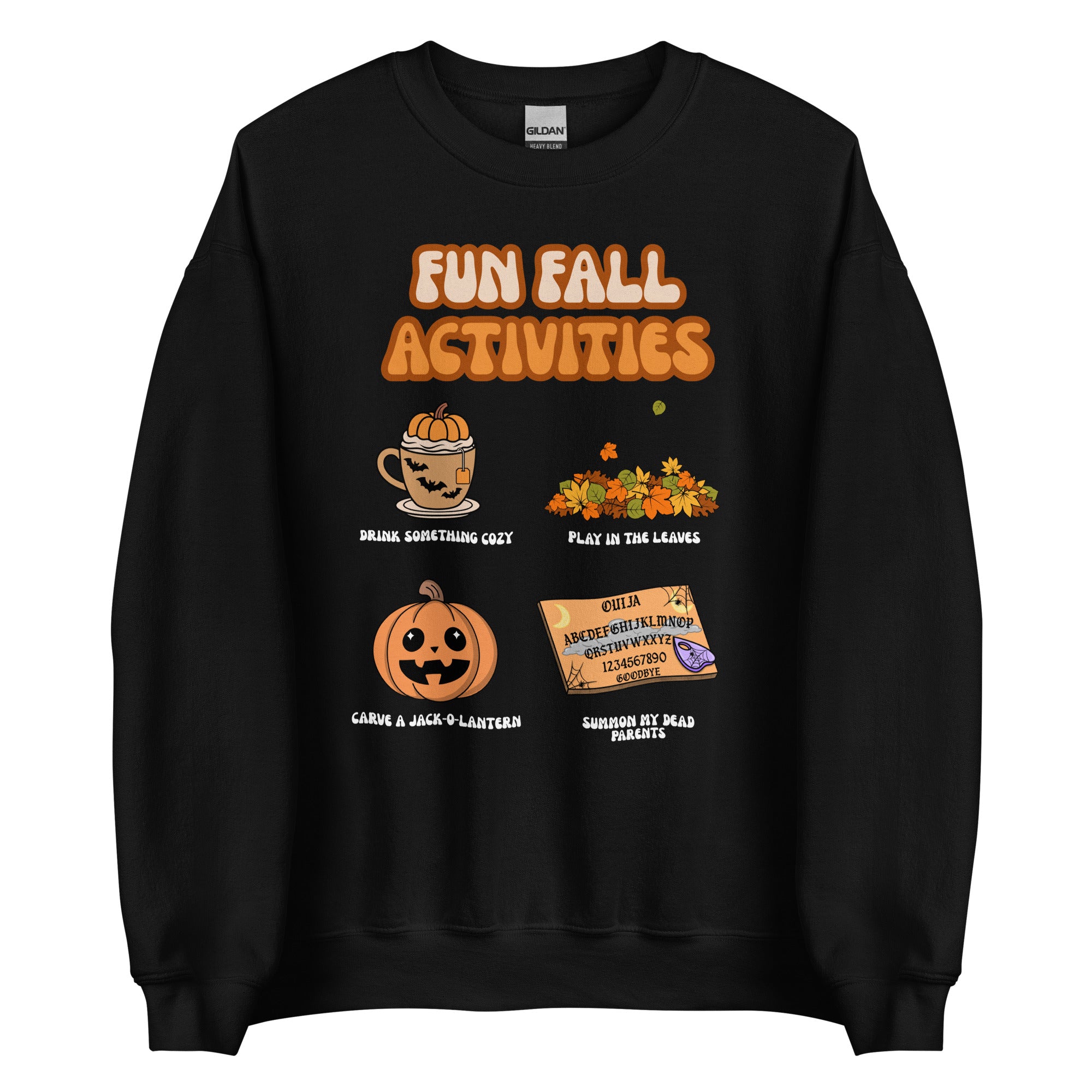 Fun Fall Activities Parents Crewneck - Black, M