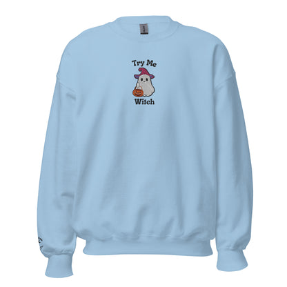 Try Me, Witch Embroidered Crewneck