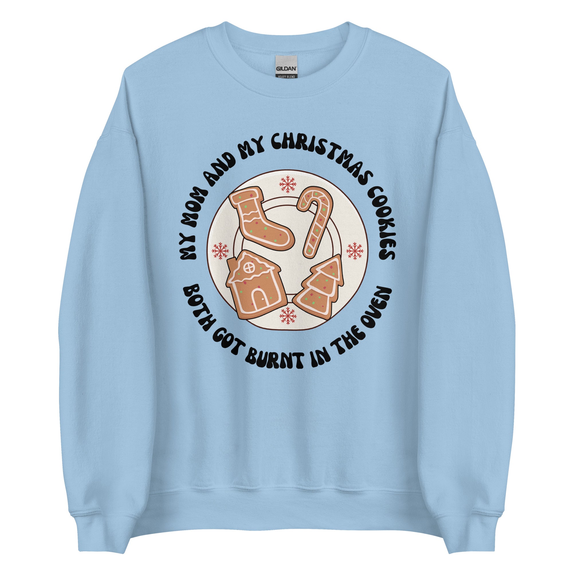 Christmas Cookies Mom Crewneck - Light Blue, M