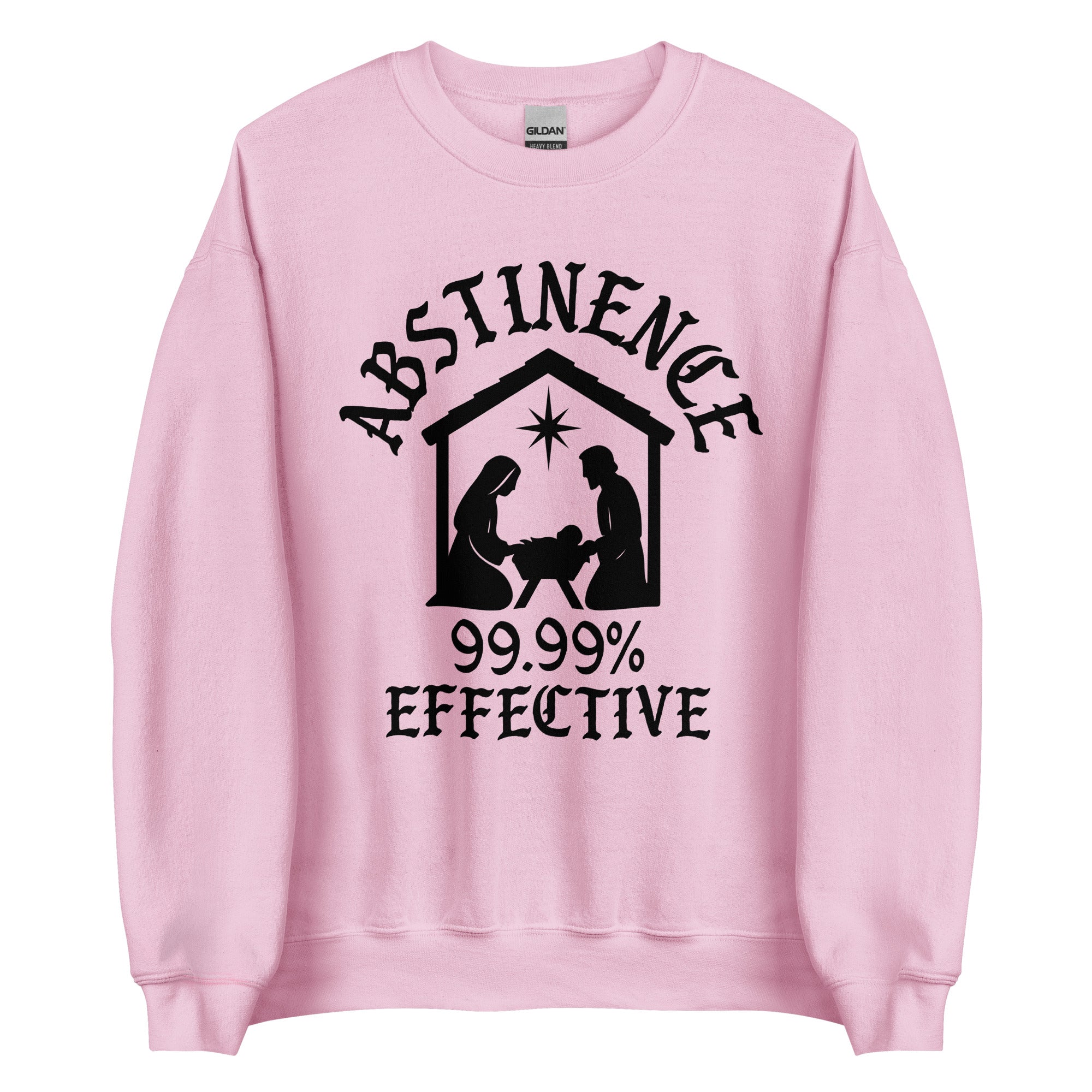 Abstinence 99% Effective Crewneck - Light Pink, 3XL