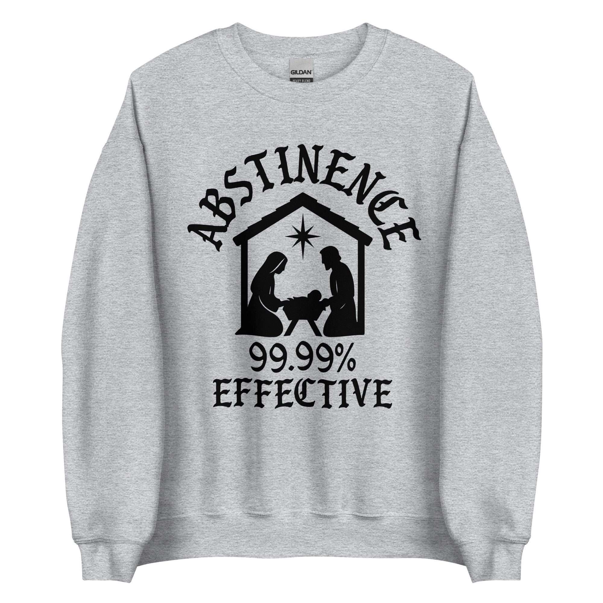 Abstinence 99% Effective Crewneck - Heather Grey, L