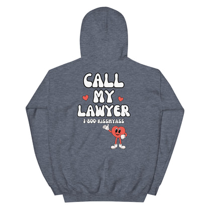 Call My Lawyer Hoodie - Heather Sport Dark Navy back