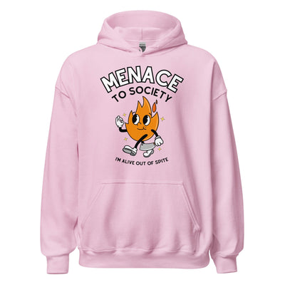 Menace To Society Hoodie - Light Pink