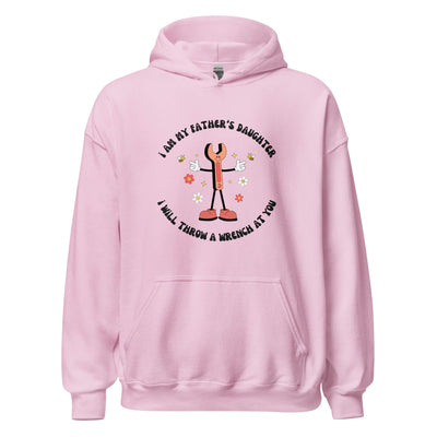 i will throw a wrench at you hoodie pink