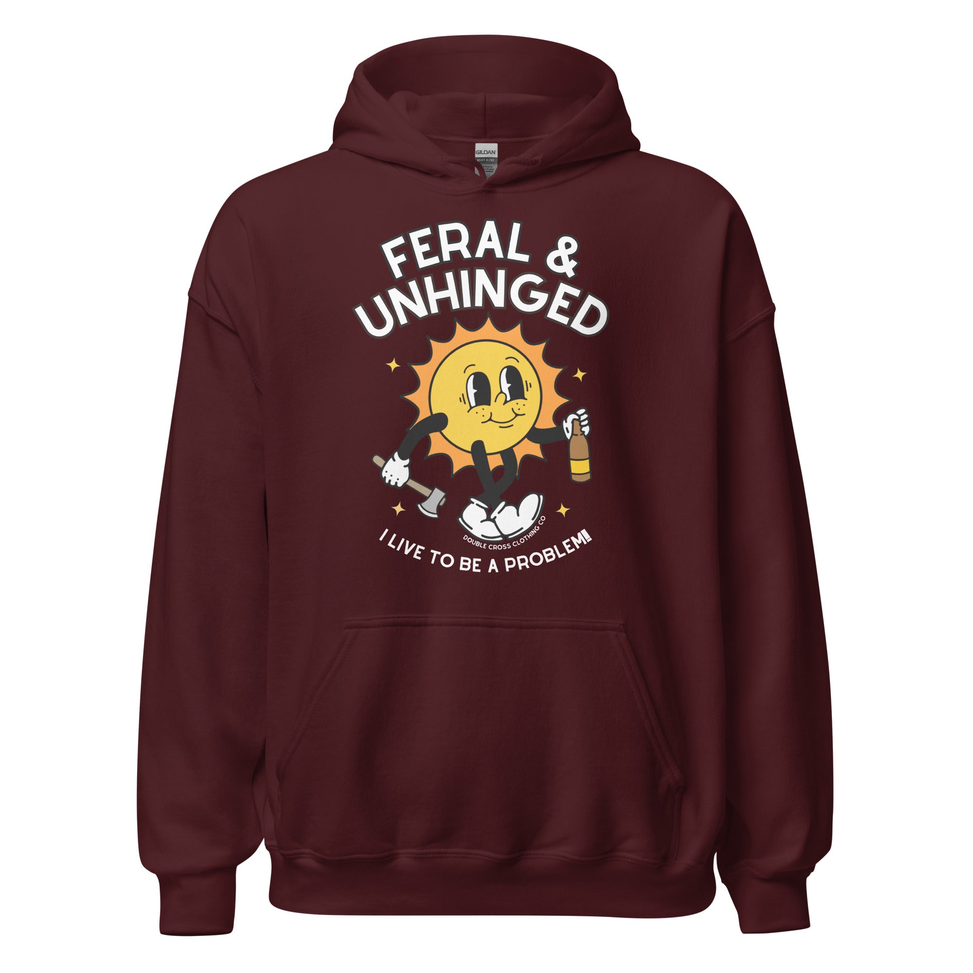 feral and unhinged hoodie red