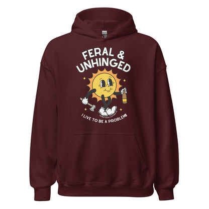 feral and unhinged hoodie red