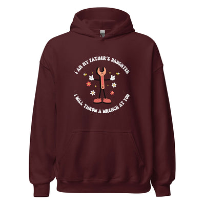 i will throw a wrench at you hoodie maroon