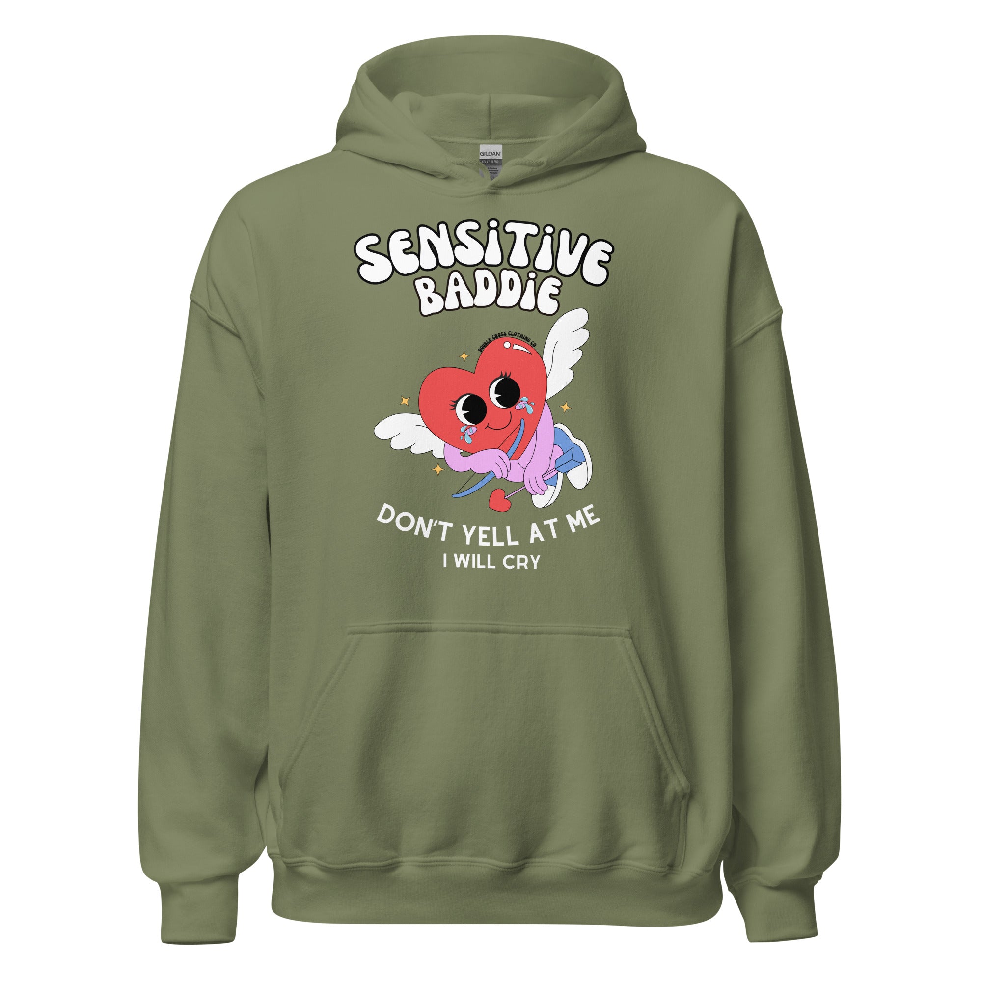 Sensitive Baddie Hoodie - Military Green