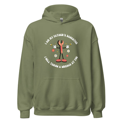 i will throw a wrench at you hoodie olive