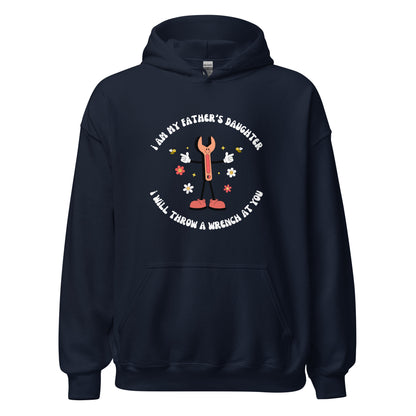 i will throw a wrench at you hoodie navy