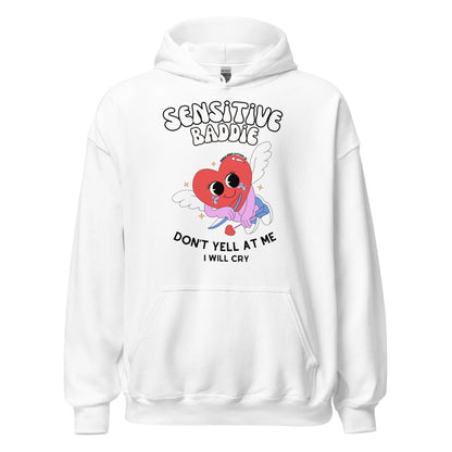 Sensitive Baddie Hoodie - White