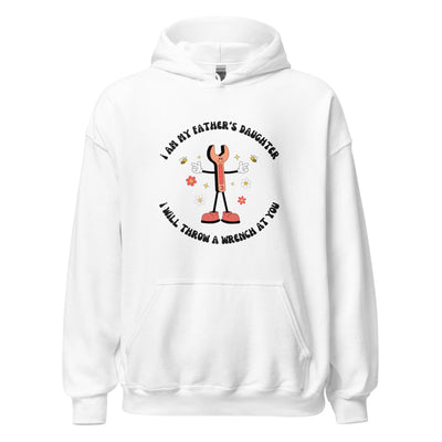 i will throw a wrench at you hoodie white