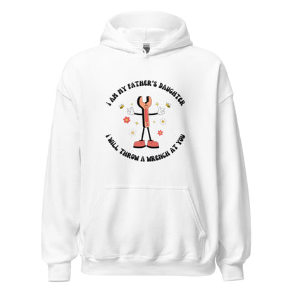 i will throw a wrench at you hoodie white