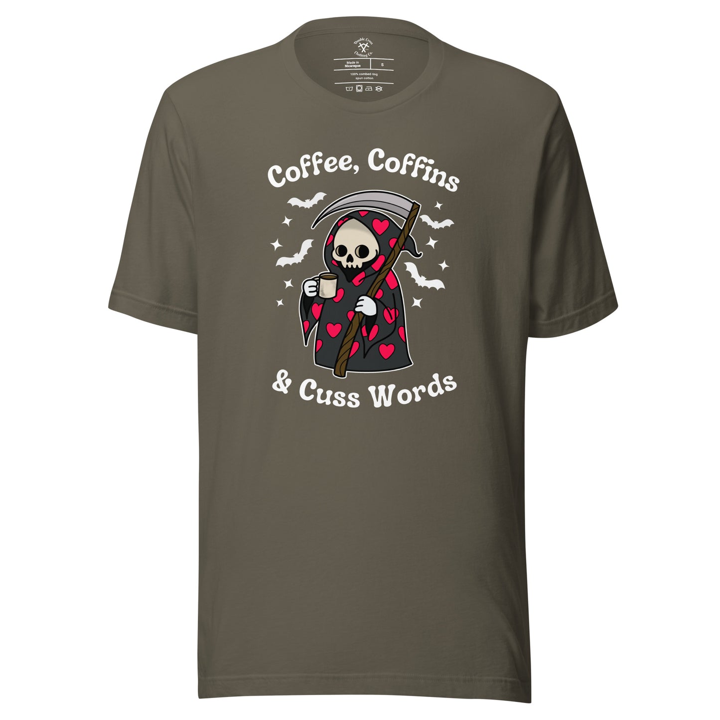 Coffee, Coffins, & Cuss Words T-Shirt