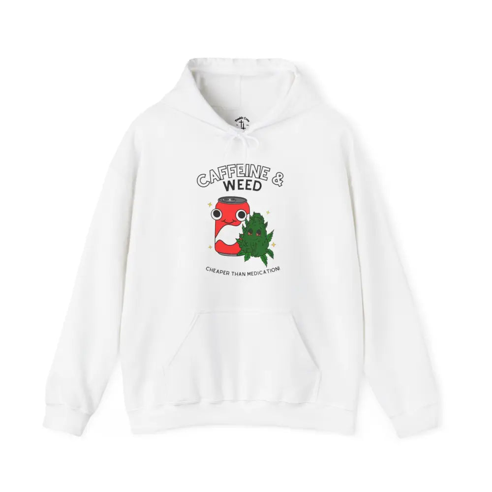 Weed Hoodie White / S