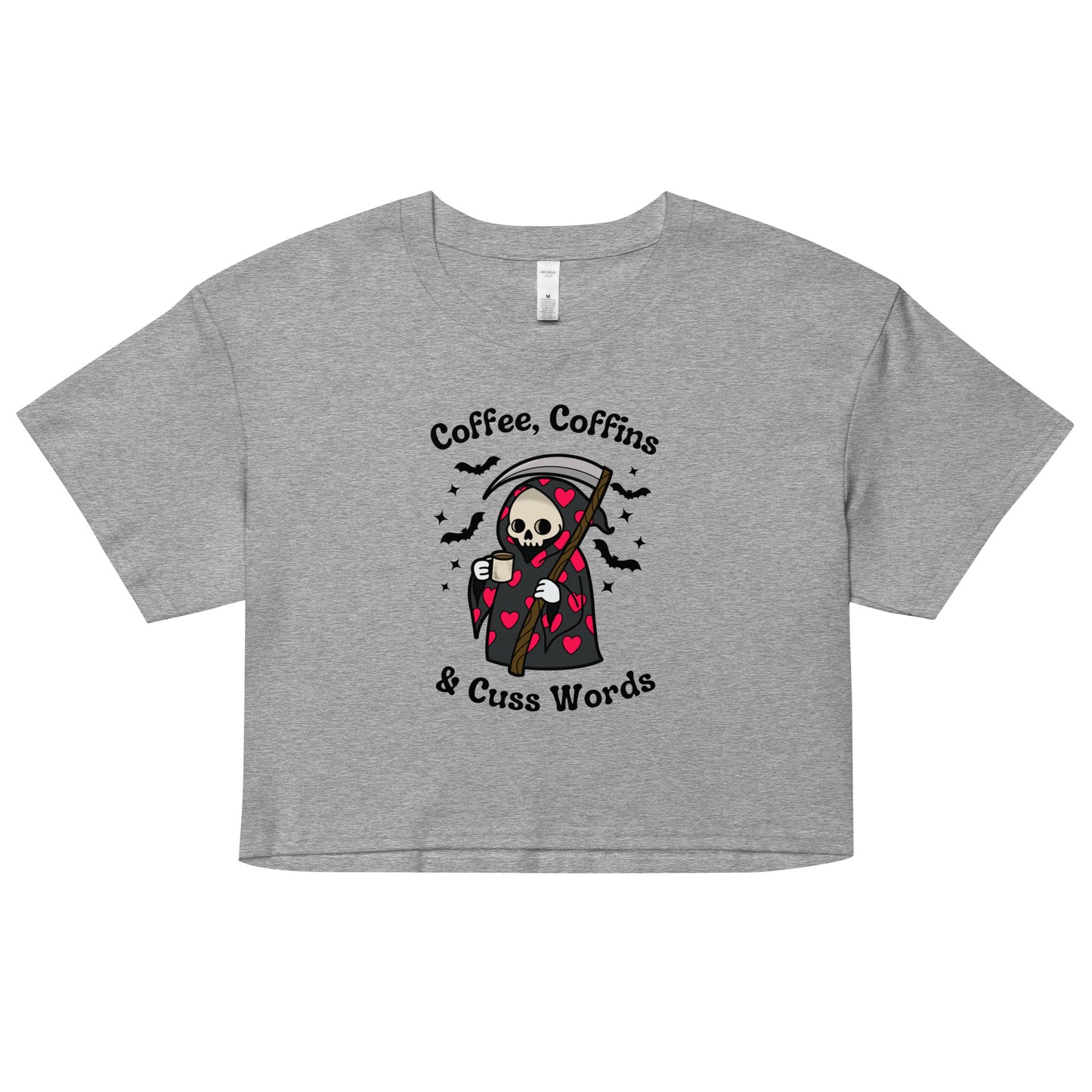 Coffee, Coffins, & Cuss Words Crop Top