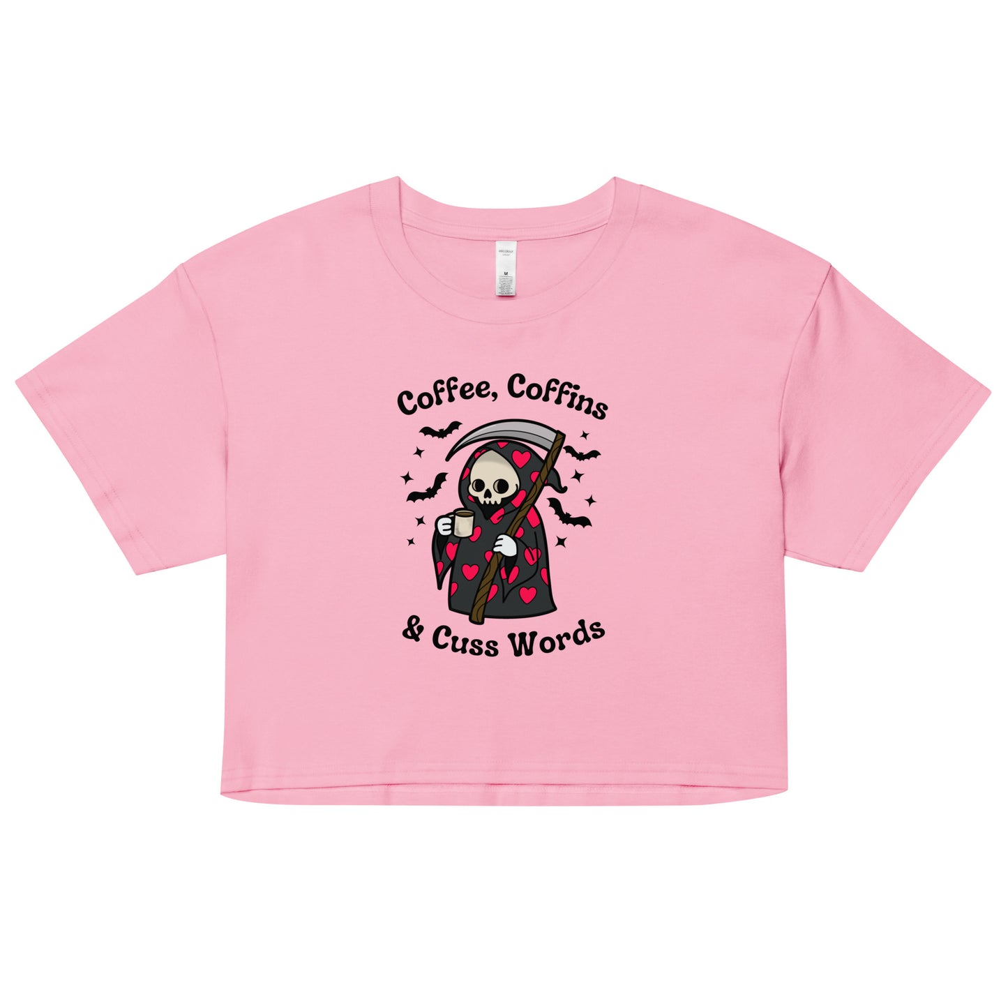 Coffee, Coffins, & Cuss Words Crop Top