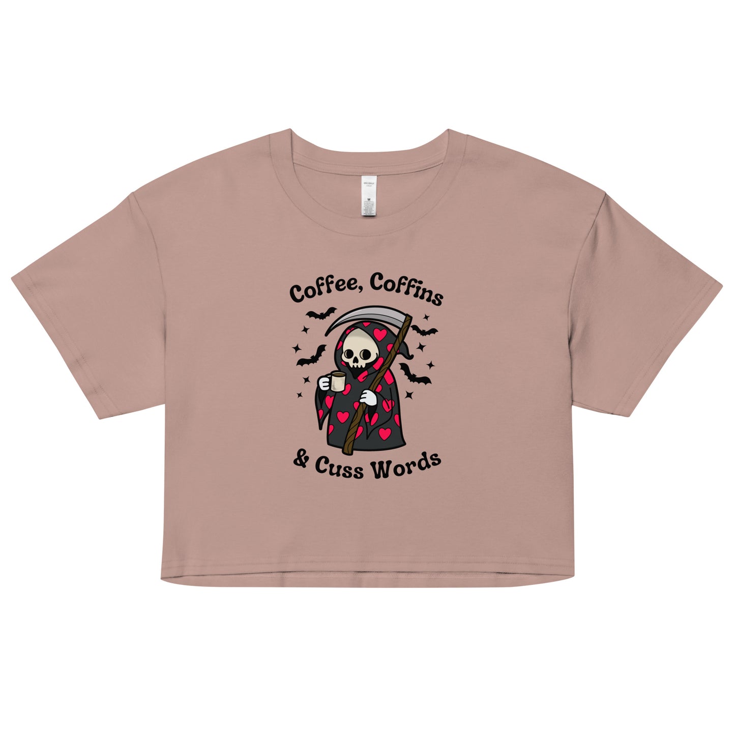 Coffee, Coffins, & Cuss Words Crop Top