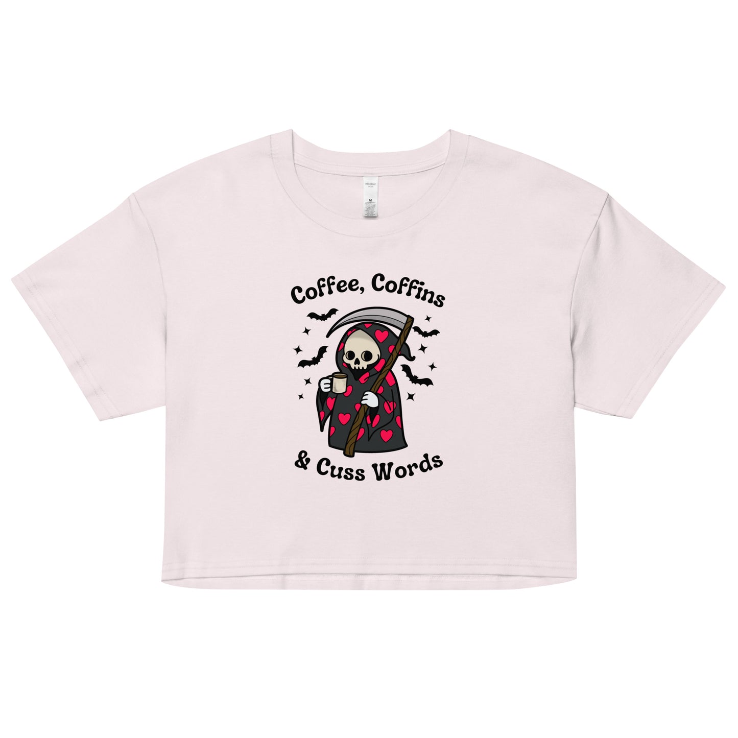 Coffee, Coffins, & Cuss Words Crop Top